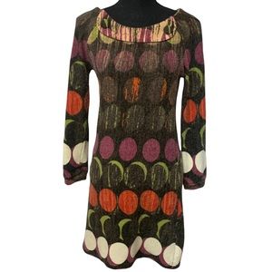 Aryeh | 60s multicolor circle pattern shift dress M